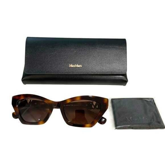MaxMara Accessories - Max Mara Tortoiseshell Cat Eye Sunglasses MM0057 52E With Case & Cloth New